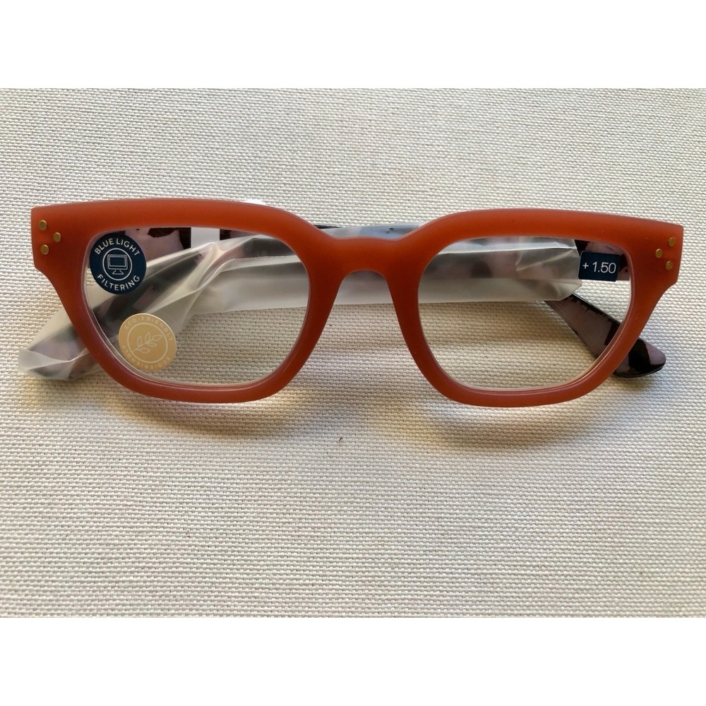 New Coral Tortoise Peepers Reading Glasses +1.50
